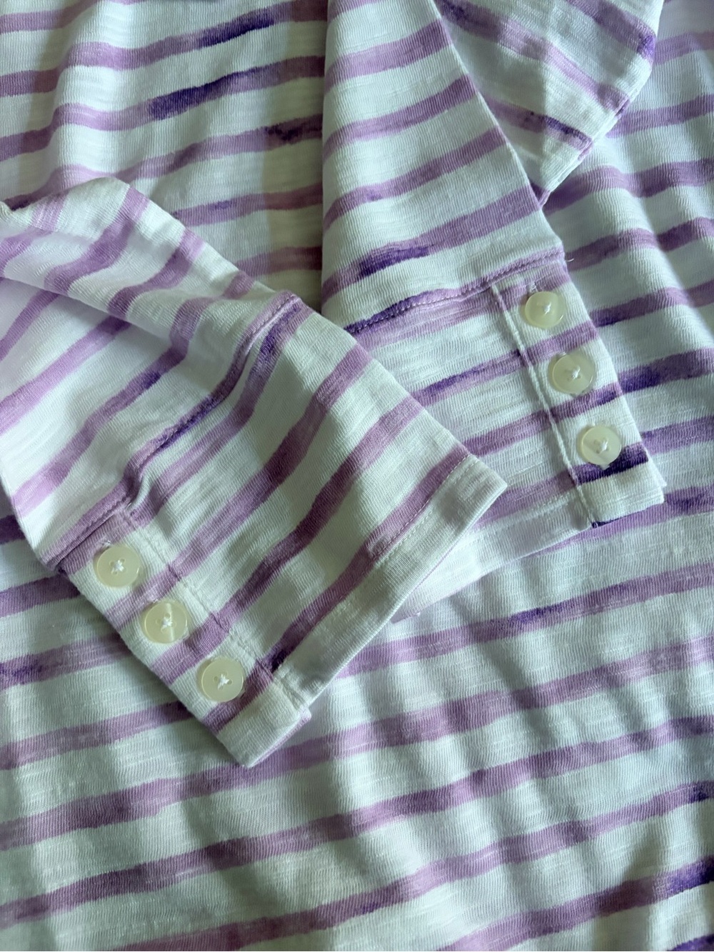 NWT Chicos Palermo Cotton Slub Stripes Tee, Size 1 - Picture 10 of 14